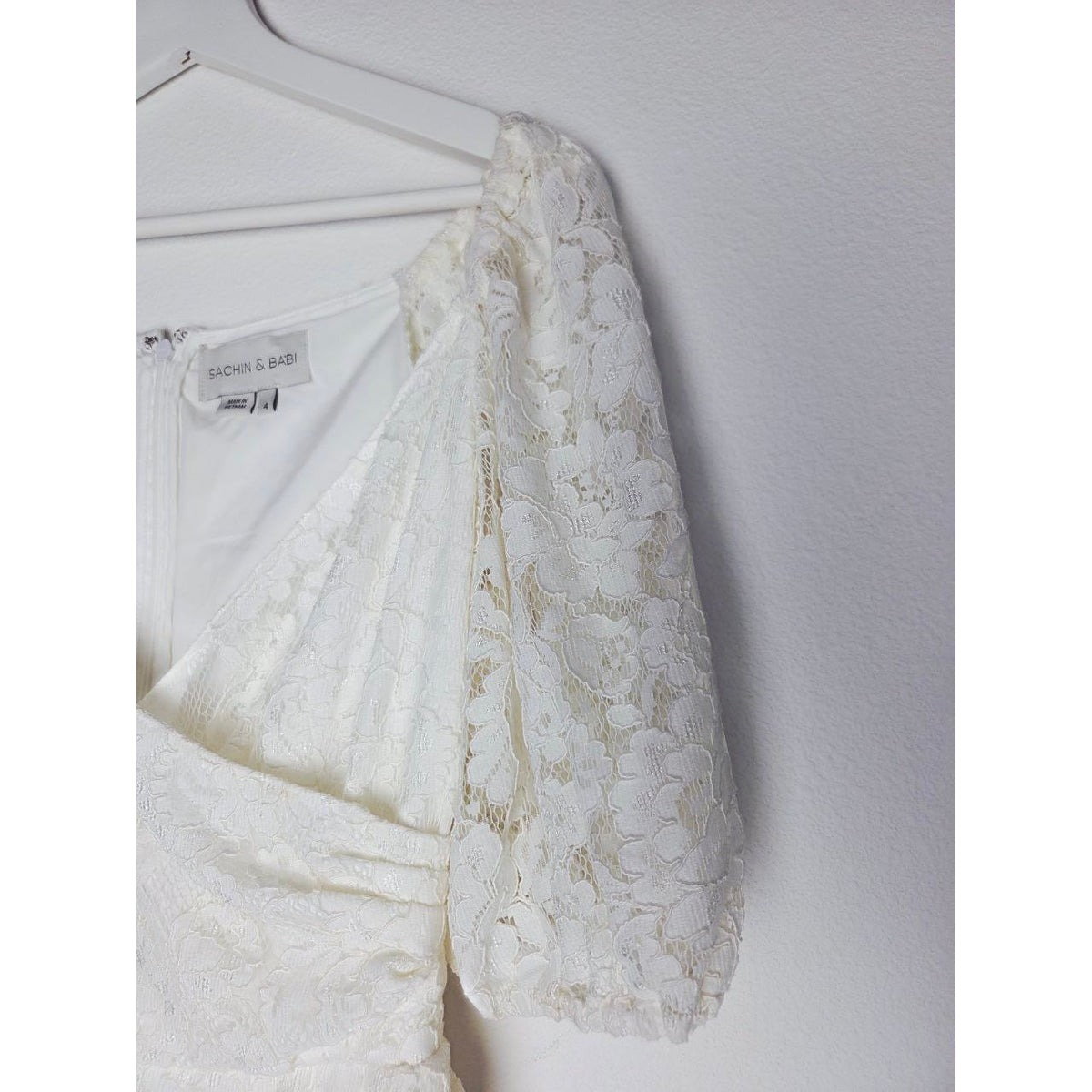 Sachin & Babi Cailyn Dress 4 Ivory White Lace Bridal Dress Courthouse Wedding Rehearsal Dinner