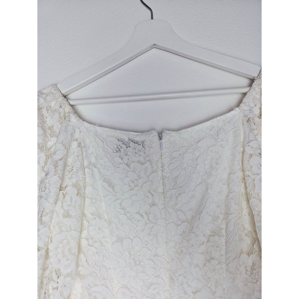 Sachin & Babi Cailyn Dress 4 Ivory White Lace Bridal Dress Courthouse Wedding Rehearsal Dinner
