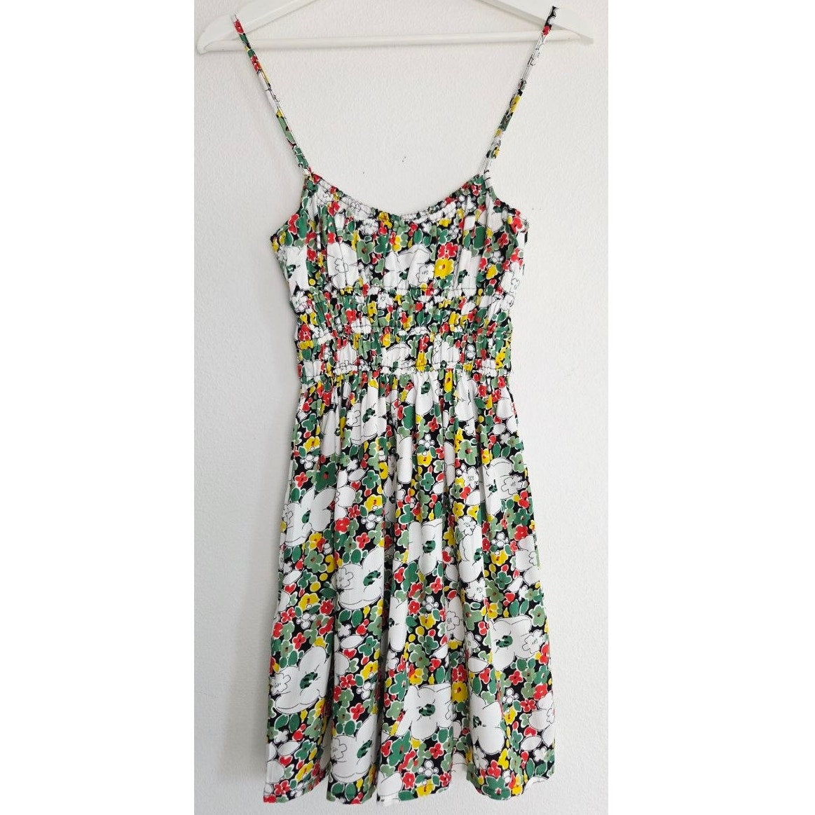 Faithfull The Brand Lea Mini Dress XS 2 Vita Bella Floral Smocked Strappy NWT