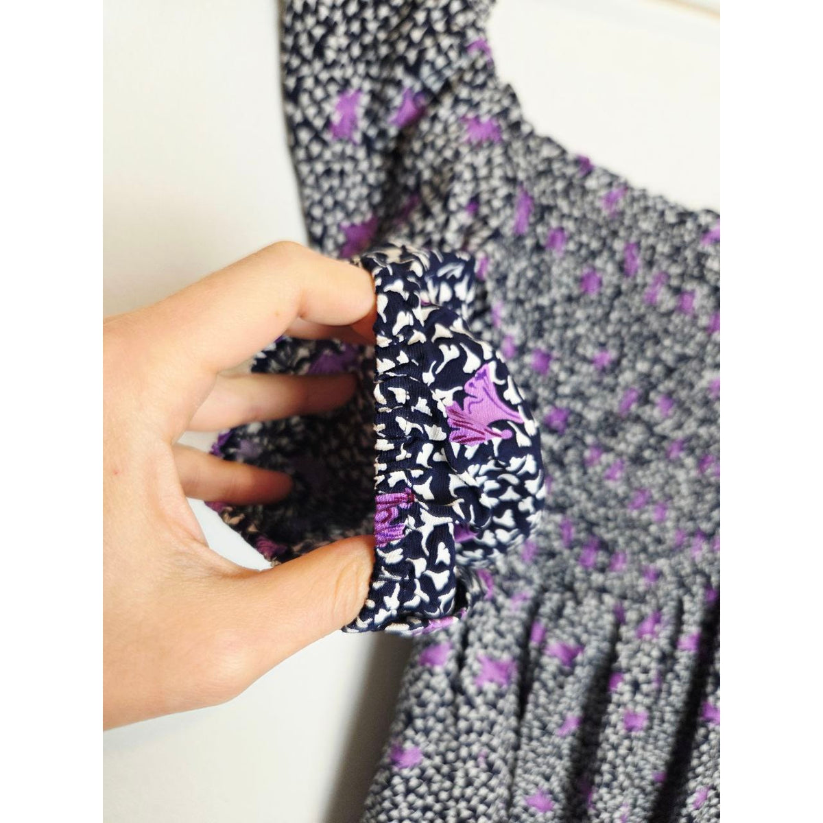 Smocked bodice stretch of Maje Rappa floral smocked mini dress
