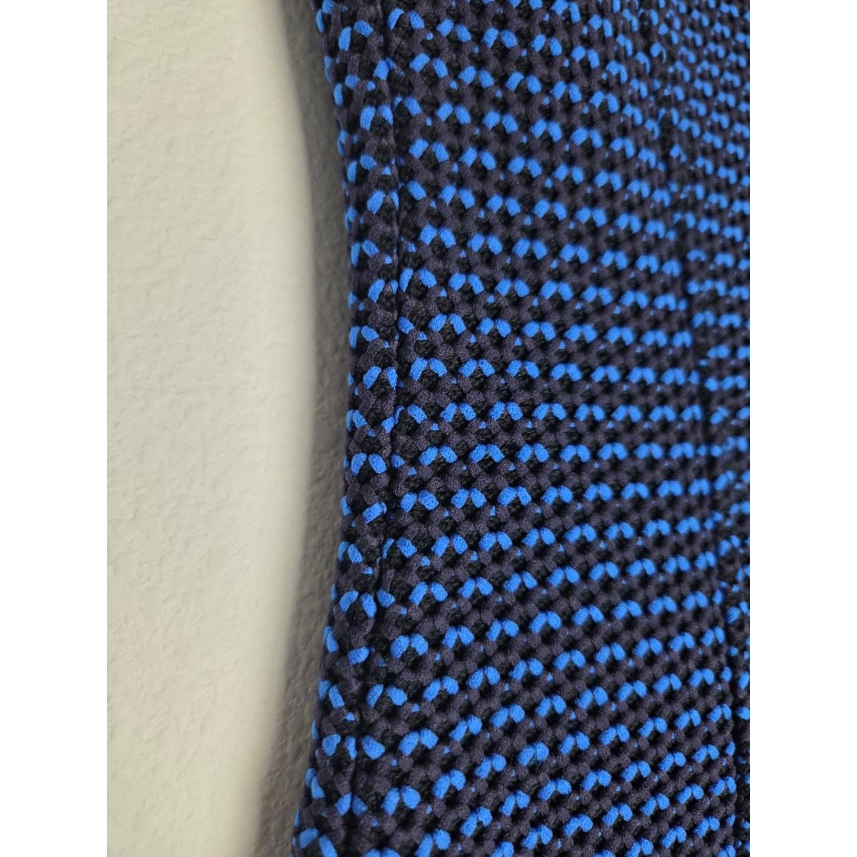 Blue and black fabric texture of Derek Lam blue and black sheath dress