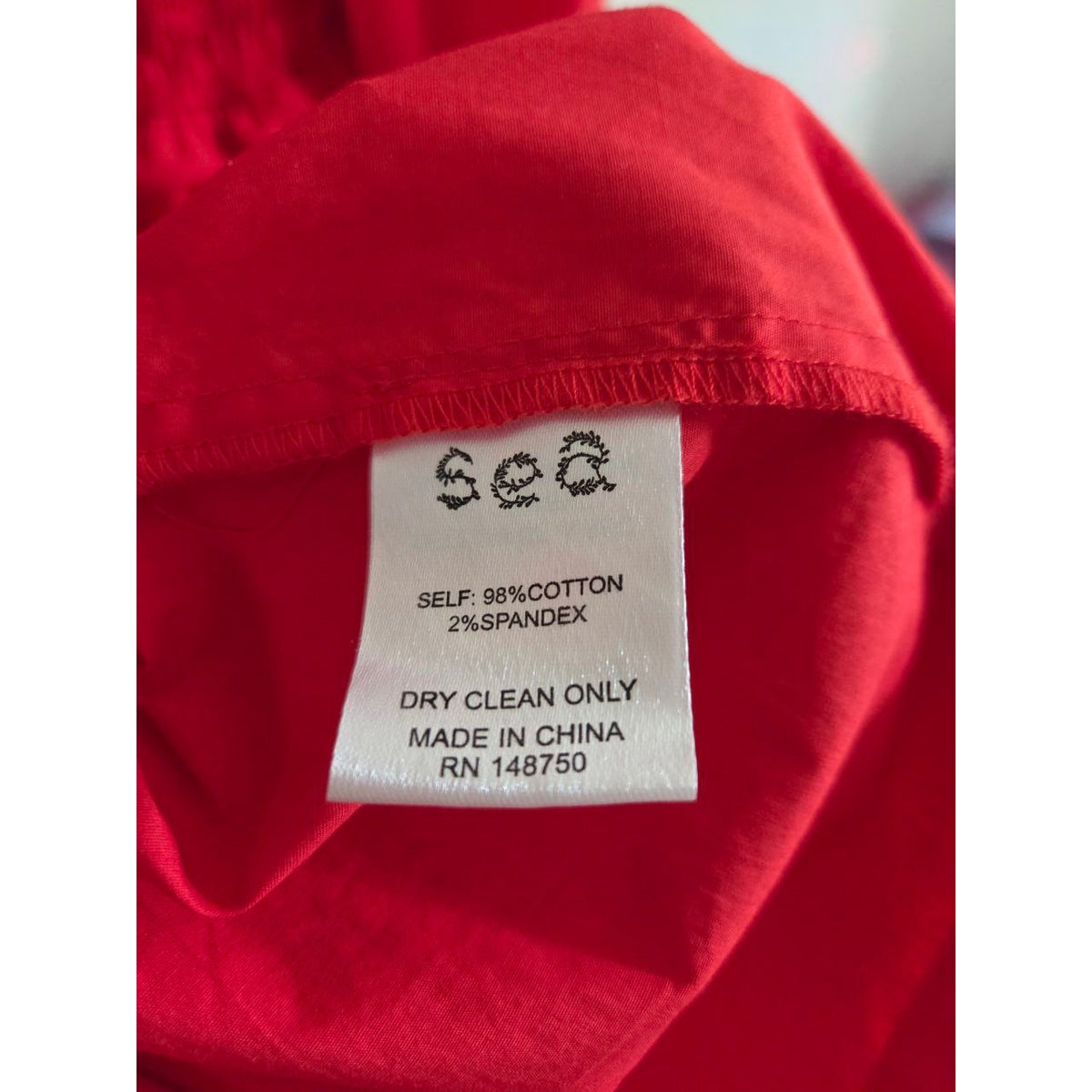 Sea New York Red Mini Dress 4 Small Smocked Puff Sleeve Ruffle Tiered Cotton