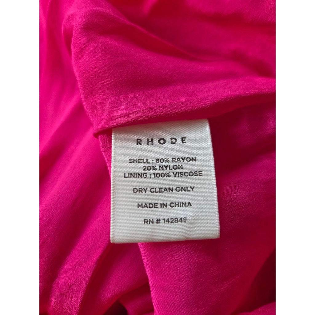 Rhode Pia Dress 8 Medium Bubblegum Pink Jaipur Velvet Ruched Mini Dress