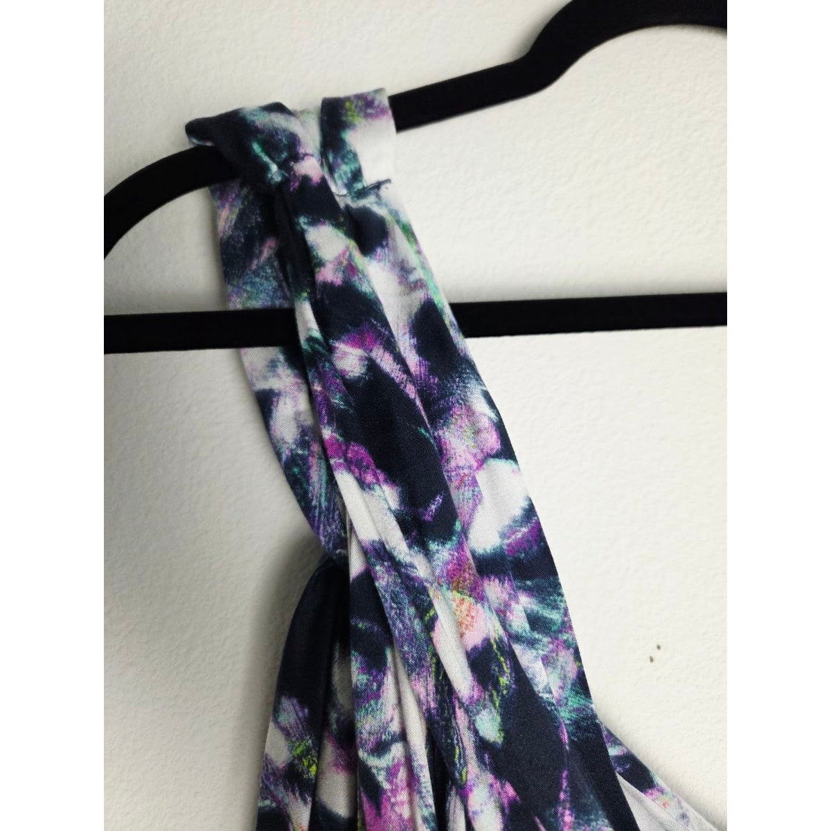 IRO Kevals Dress XXS 00 Purple Abstract One-Shoulder Halter Draped Mini Dress