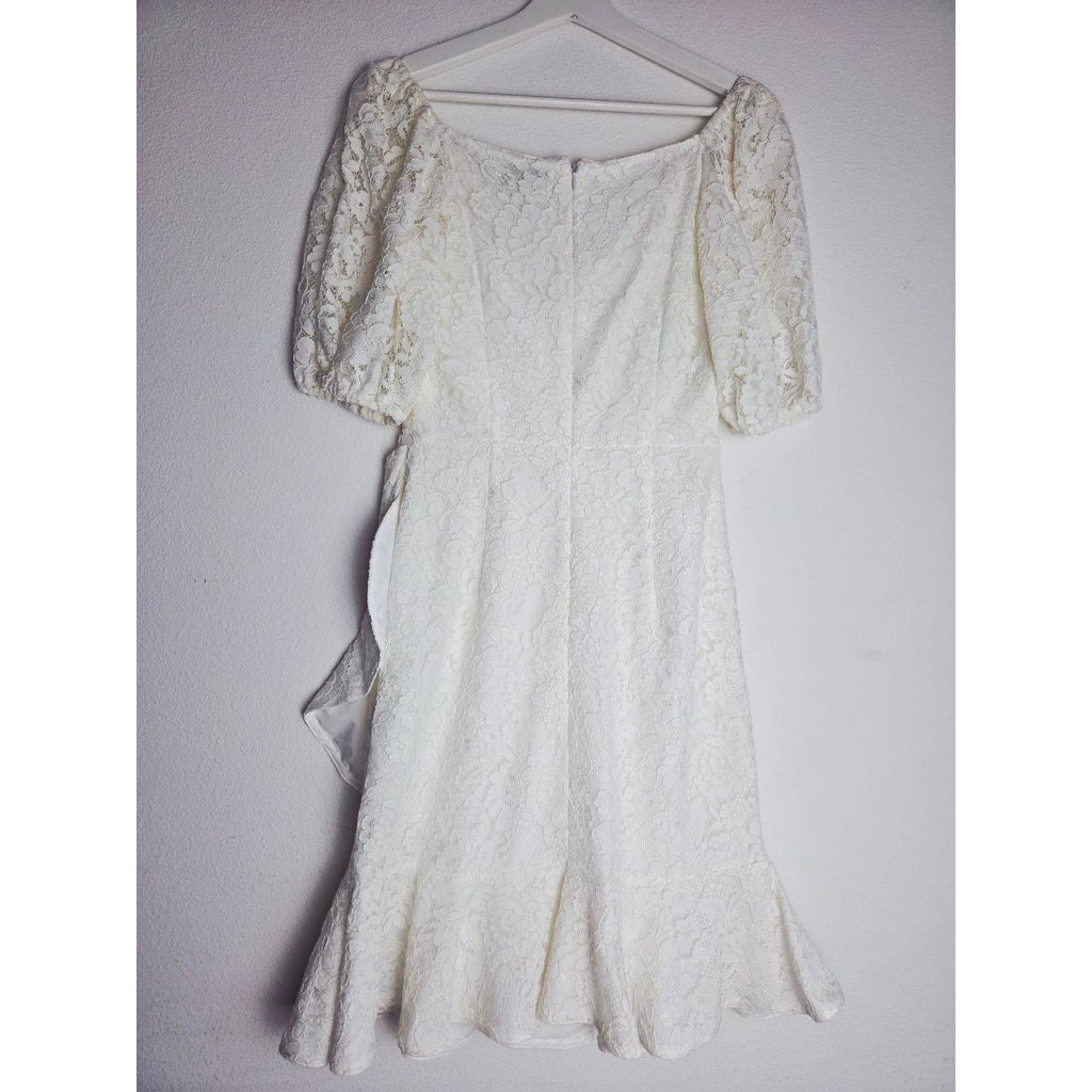 Sachin & Babi Cailyn Dress 4 Ivory White Lace Bridal Dress Courthouse Wedding Rehearsal Dinner