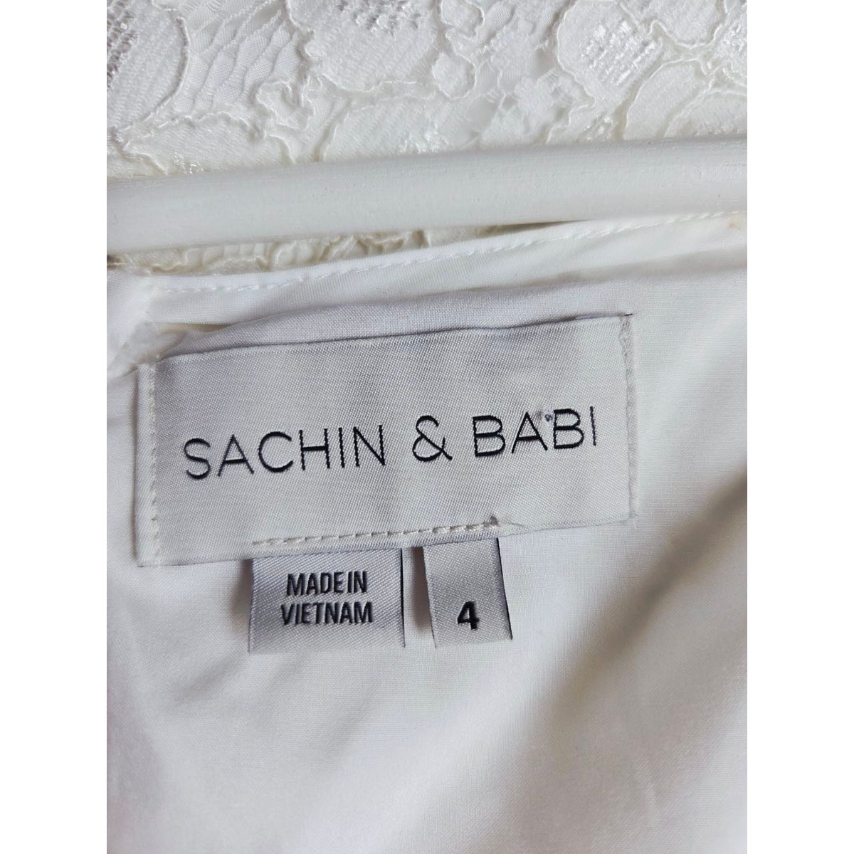 Sachin & Babi Cailyn Dress 4 Ivory White Lace Bridal Dress Courthouse Wedding Rehearsal Dinner