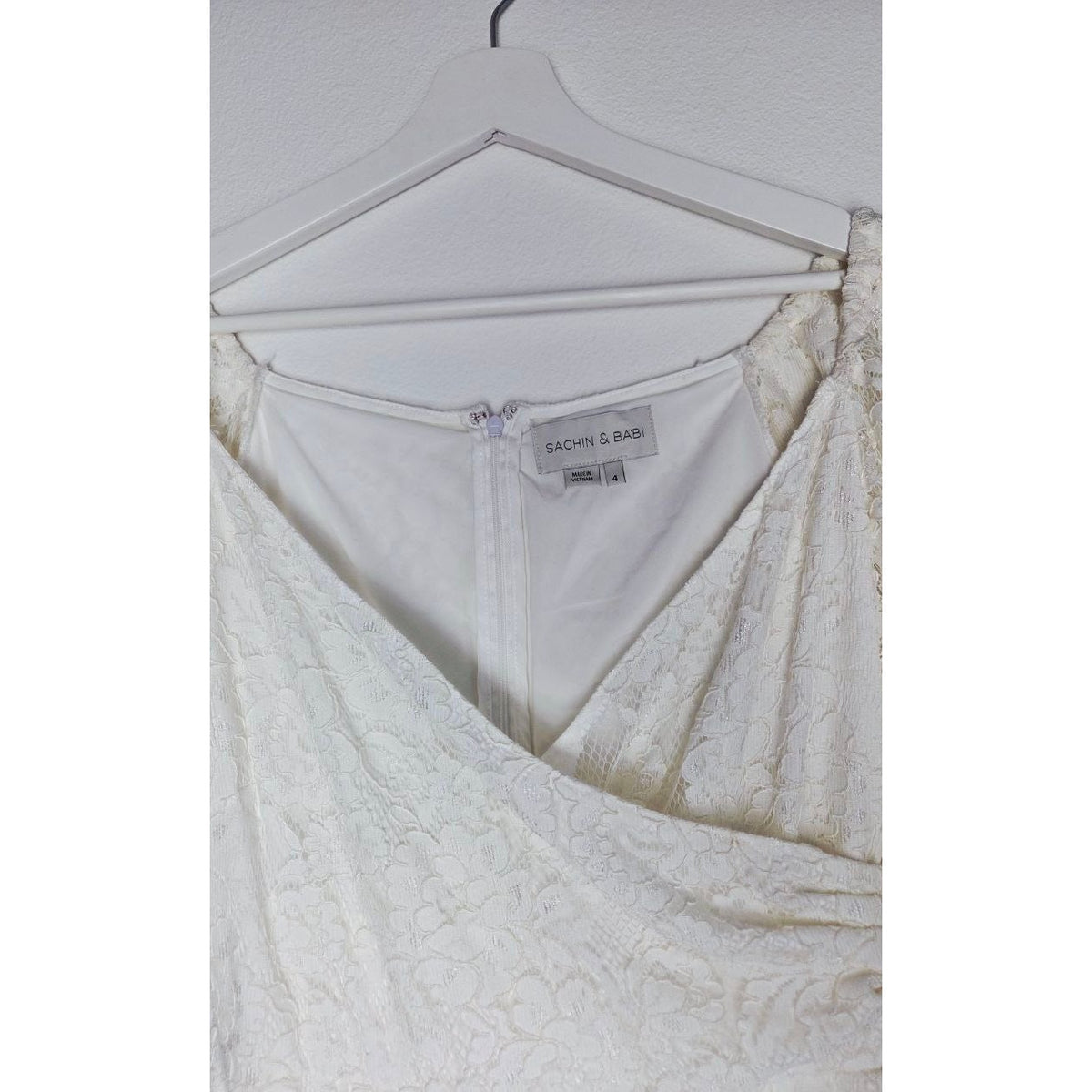 Sachin & Babi Cailyn Dress 4 Ivory White Lace Bridal Dress Courthouse Wedding Rehearsal Dinner