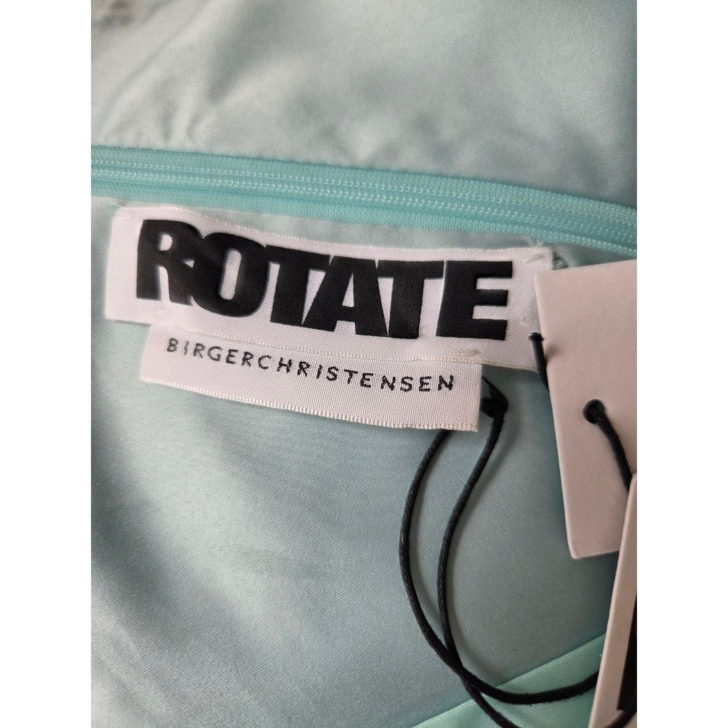 Brand label of ROTATE Morning Mist aqua mini dress