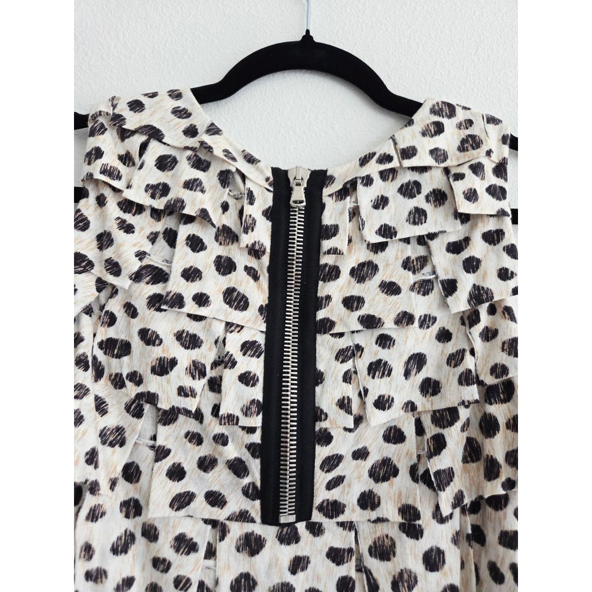 3.1 Phillip Lim Mini Dress XS Pony Print Tiered Ruffle Dress Cheetah Jersey Mini