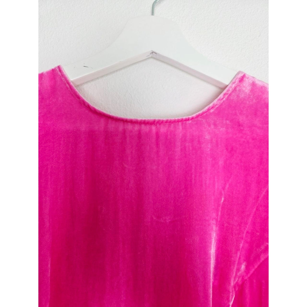 Rhode Pia Dress 8 Medium Bubblegum Pink Jaipur Velvet Ruched Mini Dress