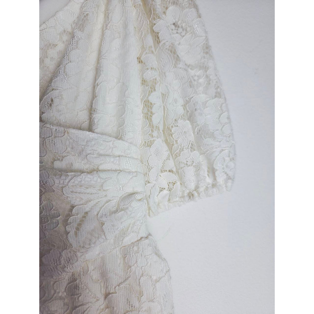 Sachin & Babi Cailyn Dress 4 Ivory White Lace Bridal Dress Courthouse Wedding Rehearsal Dinner