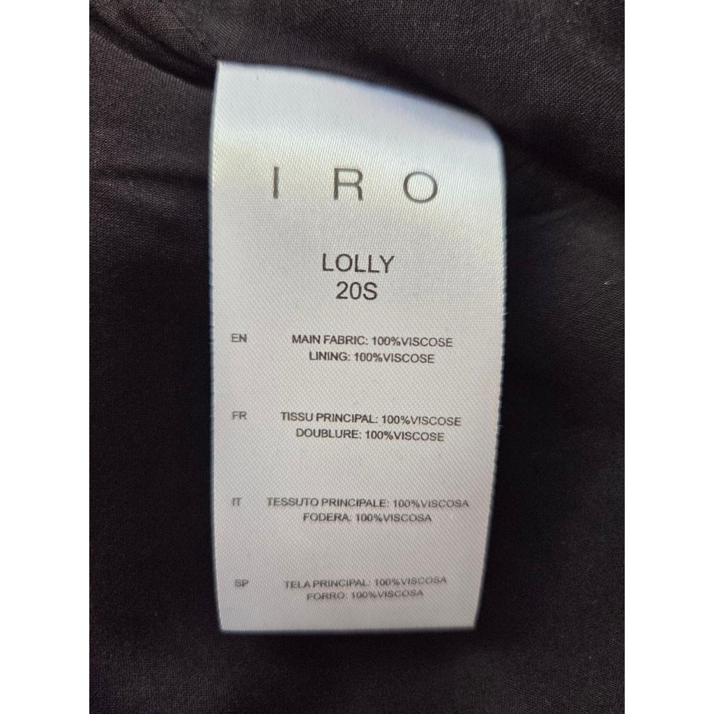 IRO Lolly Chiffon Mini Dress EU 34 XS 2 Black Pink Ruffle Bell Sleeve