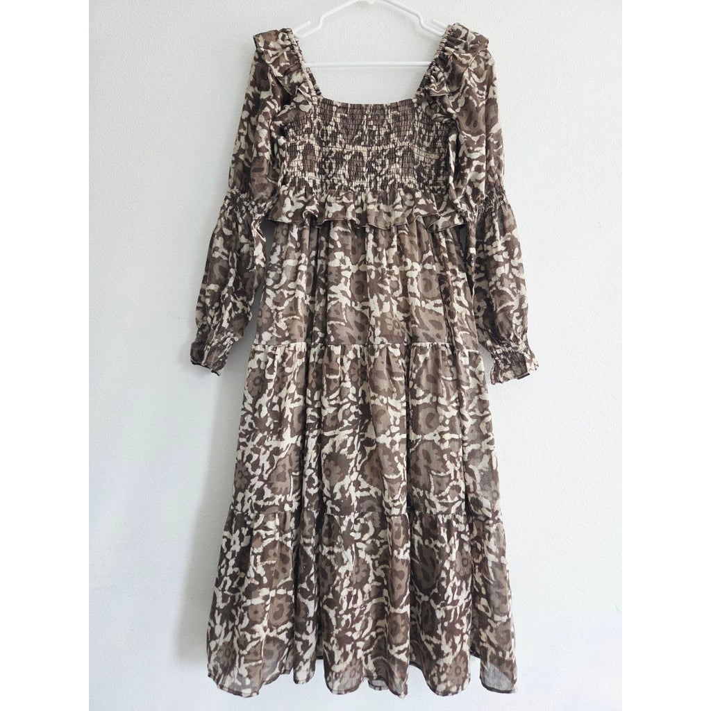 Reverse view on hanger of Frances Hart Maxine floral maternity dress