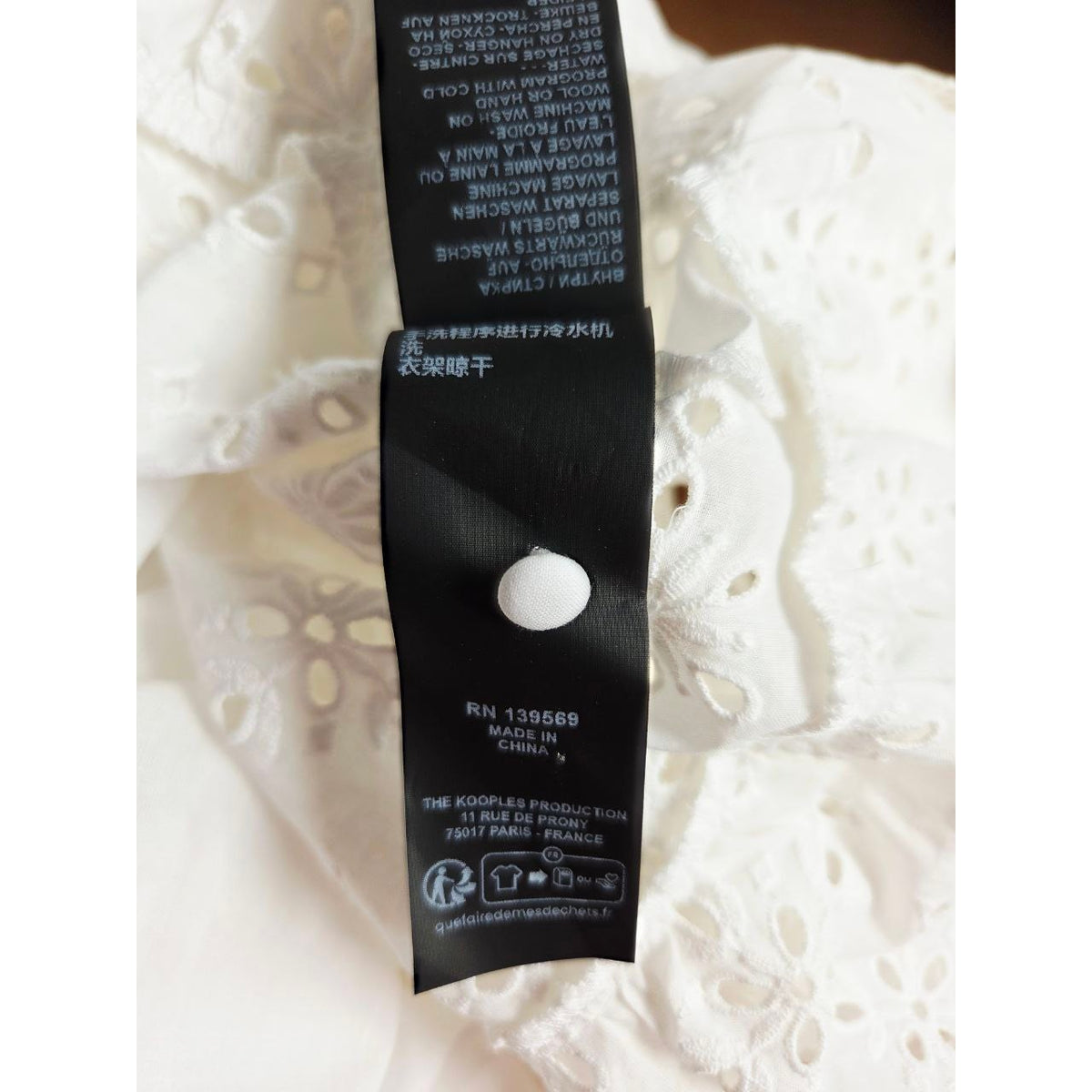 The Kooples White Eyelet Mini Dress 6 Medium EU 38 Bridal Broderie Anglaise Cotton