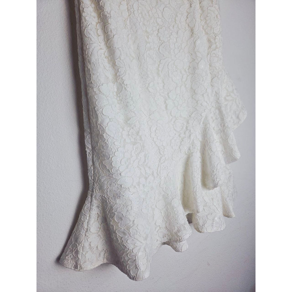 Sachin & Babi Cailyn Dress 4 Ivory White Lace Bridal Dress Courthouse Wedding Rehearsal Dinner