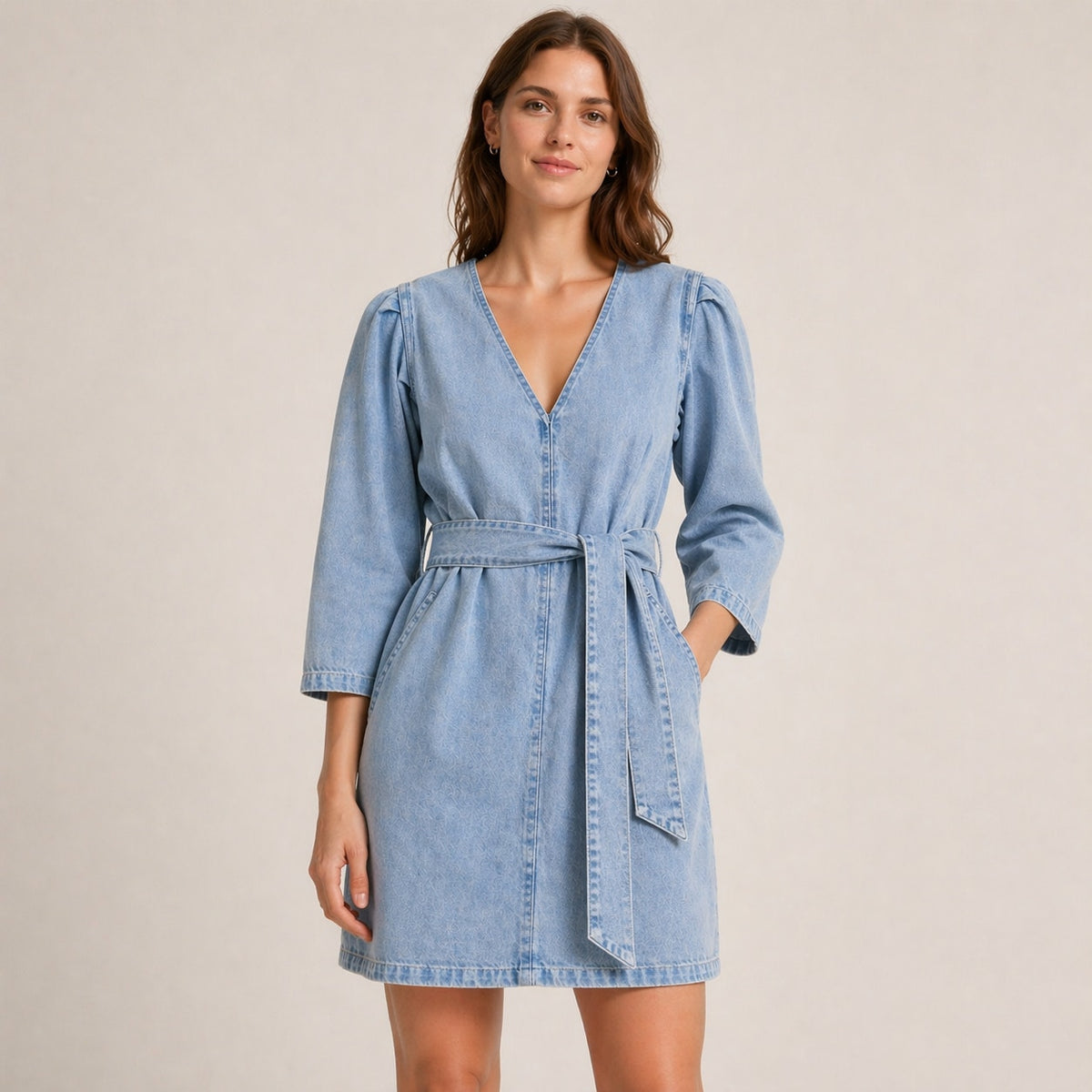 Scotch & Soda Blue Denim Belted Mini Dress XS