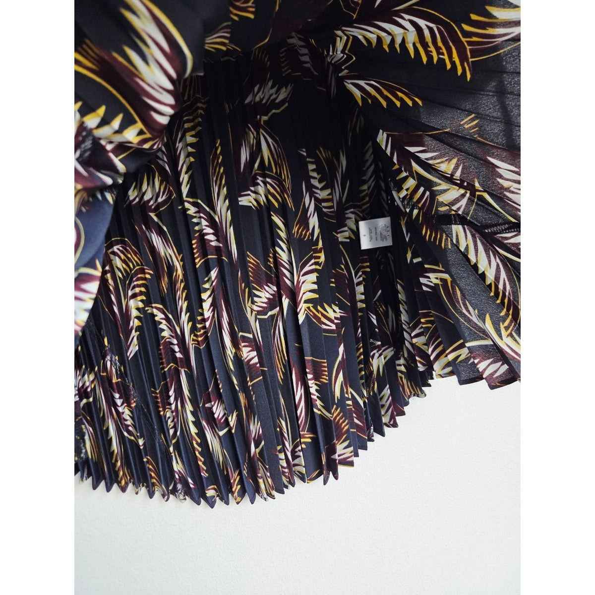 A.L.C. Silk Dress 0 XS Small Rory Accordion Pleated Skirt Long Slit Sleeves