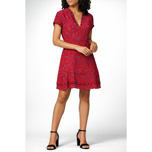Derek Lam 10 Crosby Red Purple Silk-Blend Mini Dress Size 2