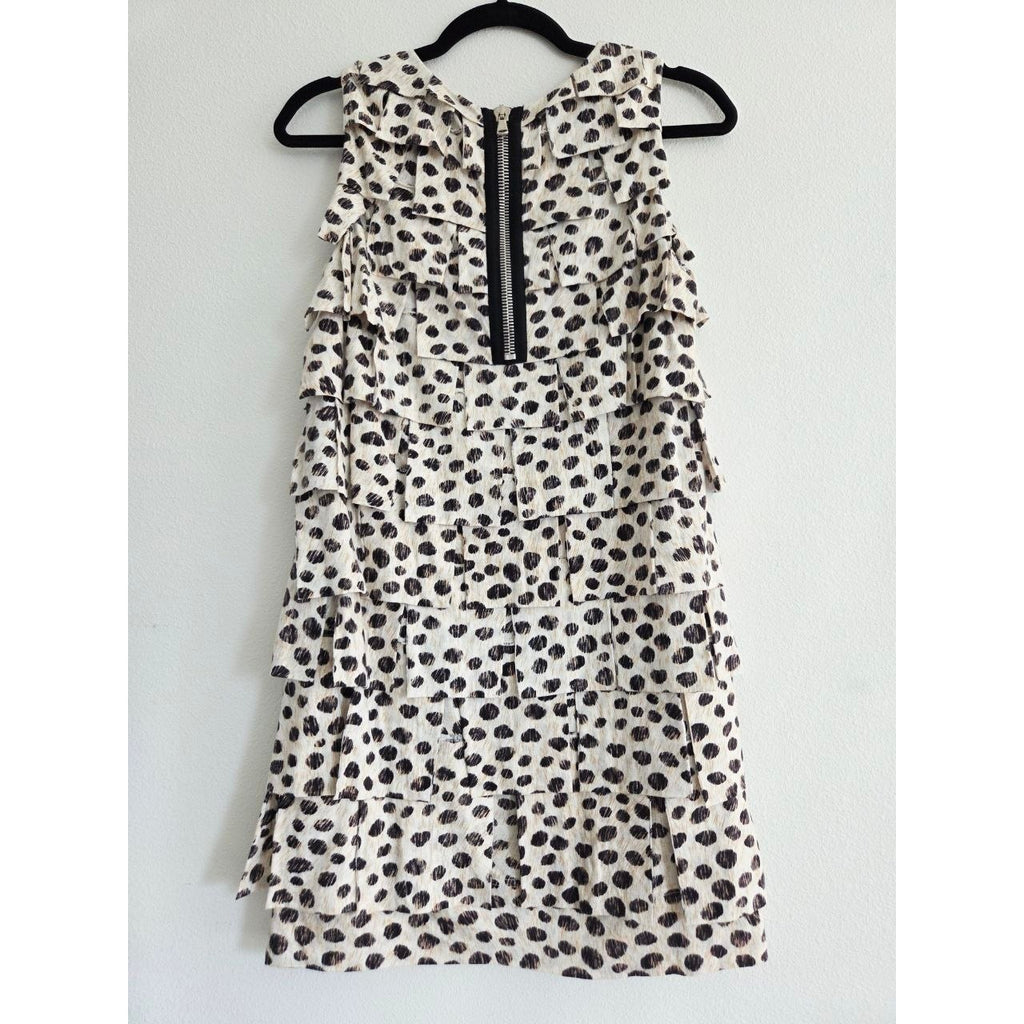 3.1 Phillip Lim Mini Dress XS Pony Print Tiered Ruffle Dress Cheetah Jersey Mini