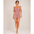 Michael Costello Micah Blush Ruched Mini Dress Medium