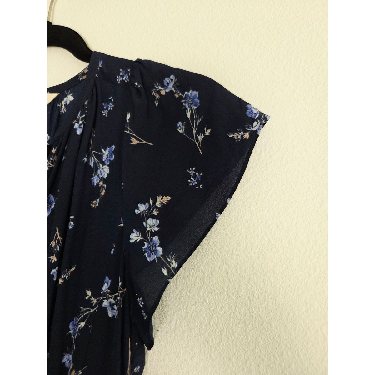 Rebecca Taylor Silk Dress 0 XS Navy Blue Floral Francine 100% Silk Mini Dress