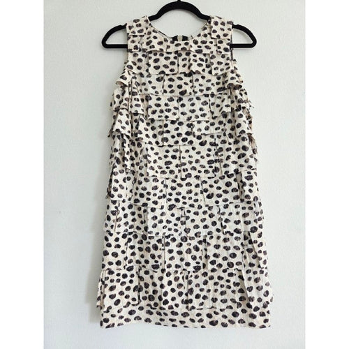 3.1 Phillip Lim Mini Dress XS Pony Print Tiered Ruffle Dress Cheetah Jersey Mini