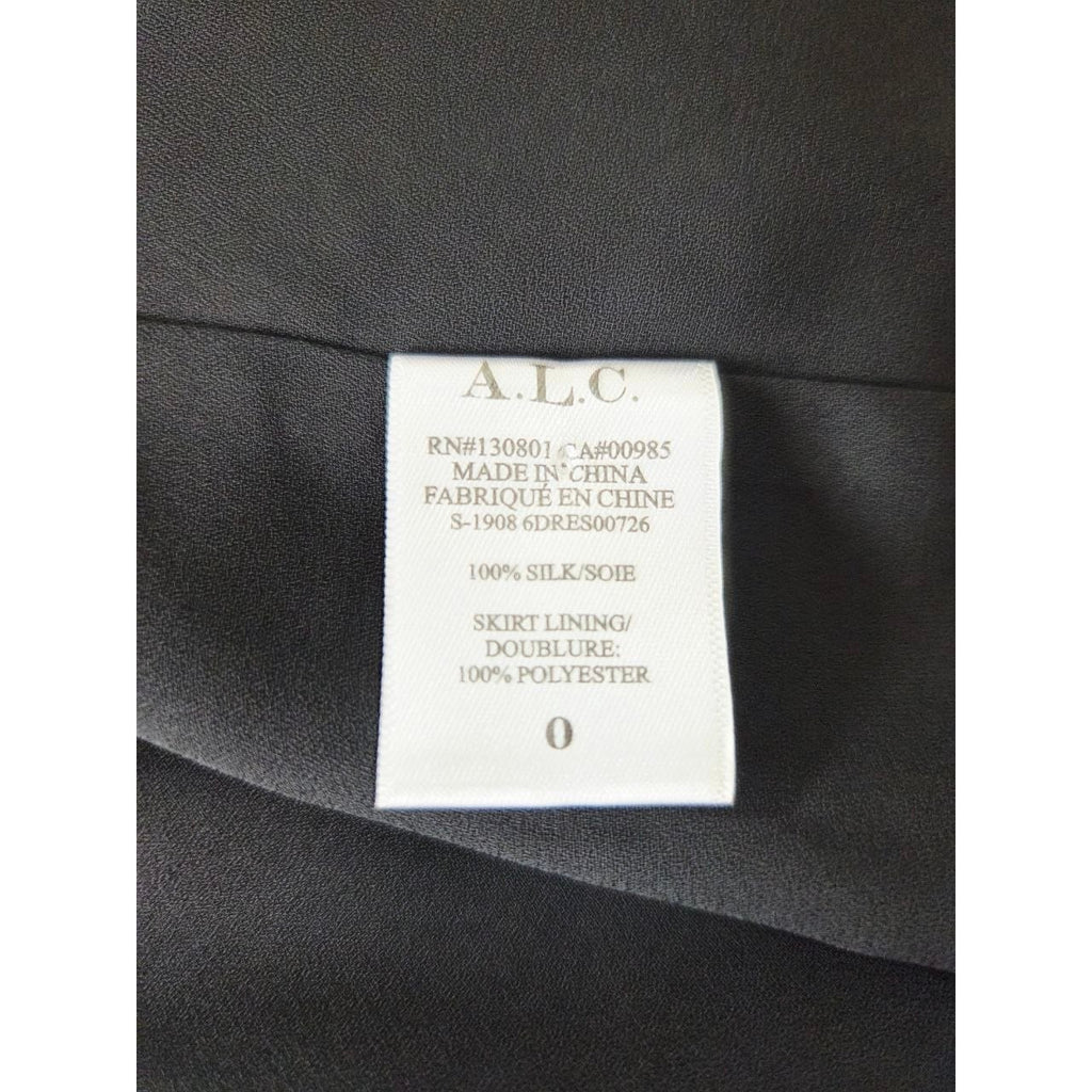 A.L.C. Bailey Silk Dress 0 XS Floral Long Sleeve Midi Side Pocket Skirt Slit NWT