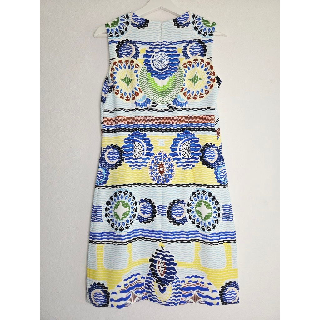 Peter Pilotto Shift Dress 6 Small Medium Sleeveless Sheath Abstract Print New