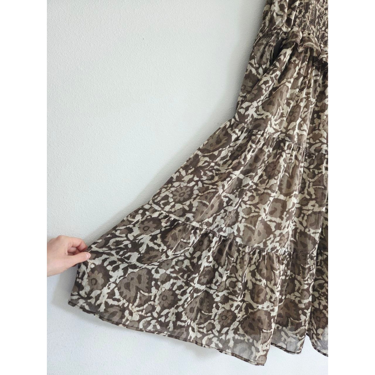 Floral skirt drape of Frances Hart Maxine floral maternity dress