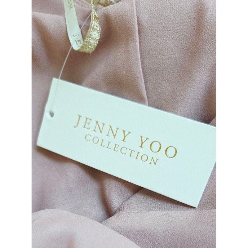 Jenny Yoo Bianca Bridesmaid Dress 10 Medium Whipped Apricot Blush Pink Gown NWT
