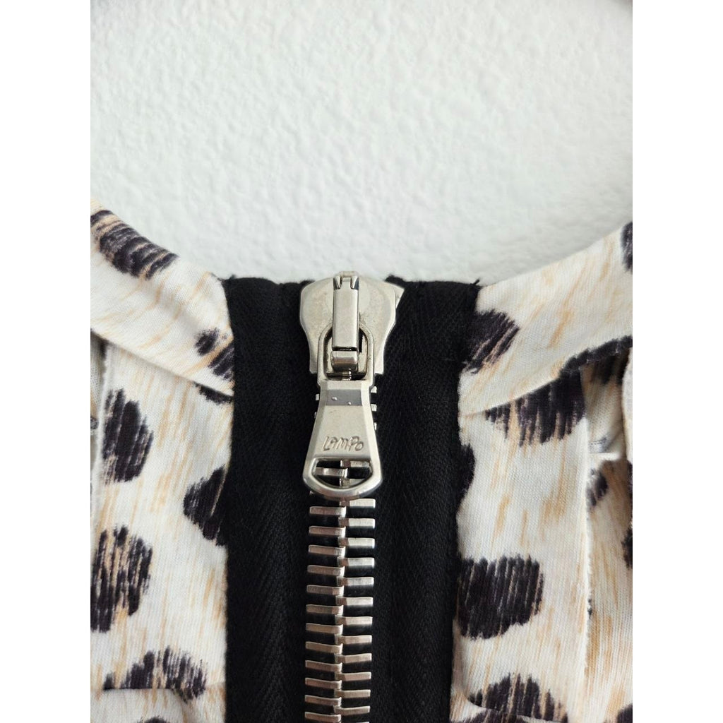 3.1 Phillip Lim Mini Dress XS Pony Print Tiered Ruffle Dress Cheetah Jersey Mini