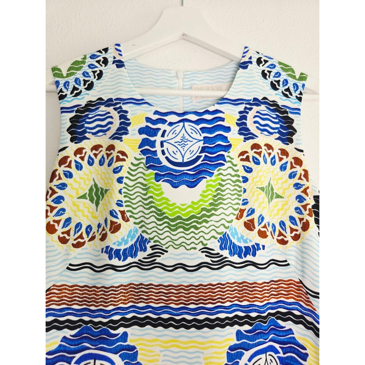Peter Pilotto Shift Dress 6 Small Medium Sleeveless Sheath Abstract Print New
