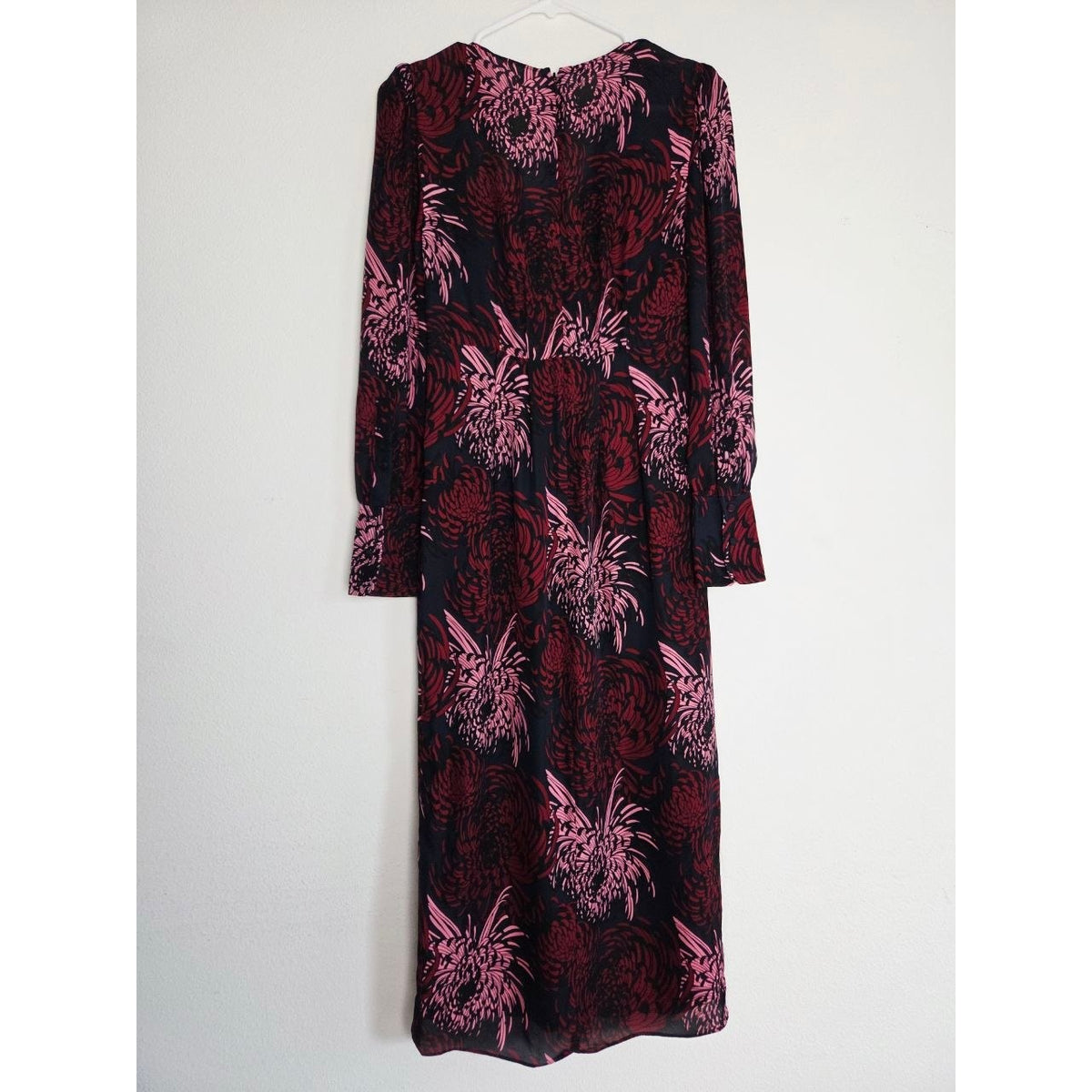 A.L.C. Bailey Silk Dress 0 XS Floral Long Sleeve Midi Side Pocket Skirt Slit NWT