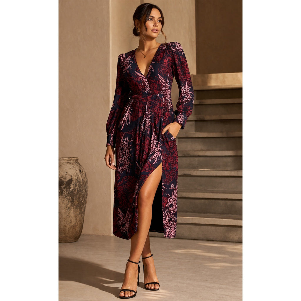 A.L.C. Bailey Floral Silk Midi Dress Size 0 NWT