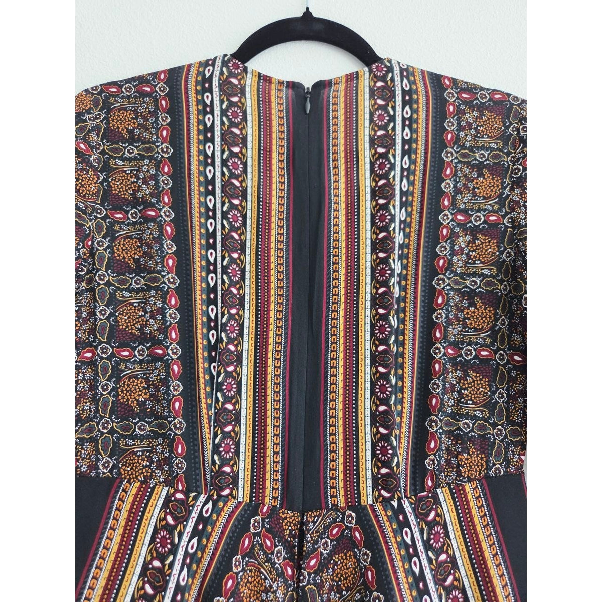 A.L.C. Silk Dress 0 XS Vicky Mini Long Sleeves Scarf Print Asymmetrical Hem Boho