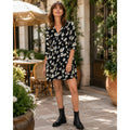 ba&sh Uta Black Floral Babydoll Mini Dress Size 2