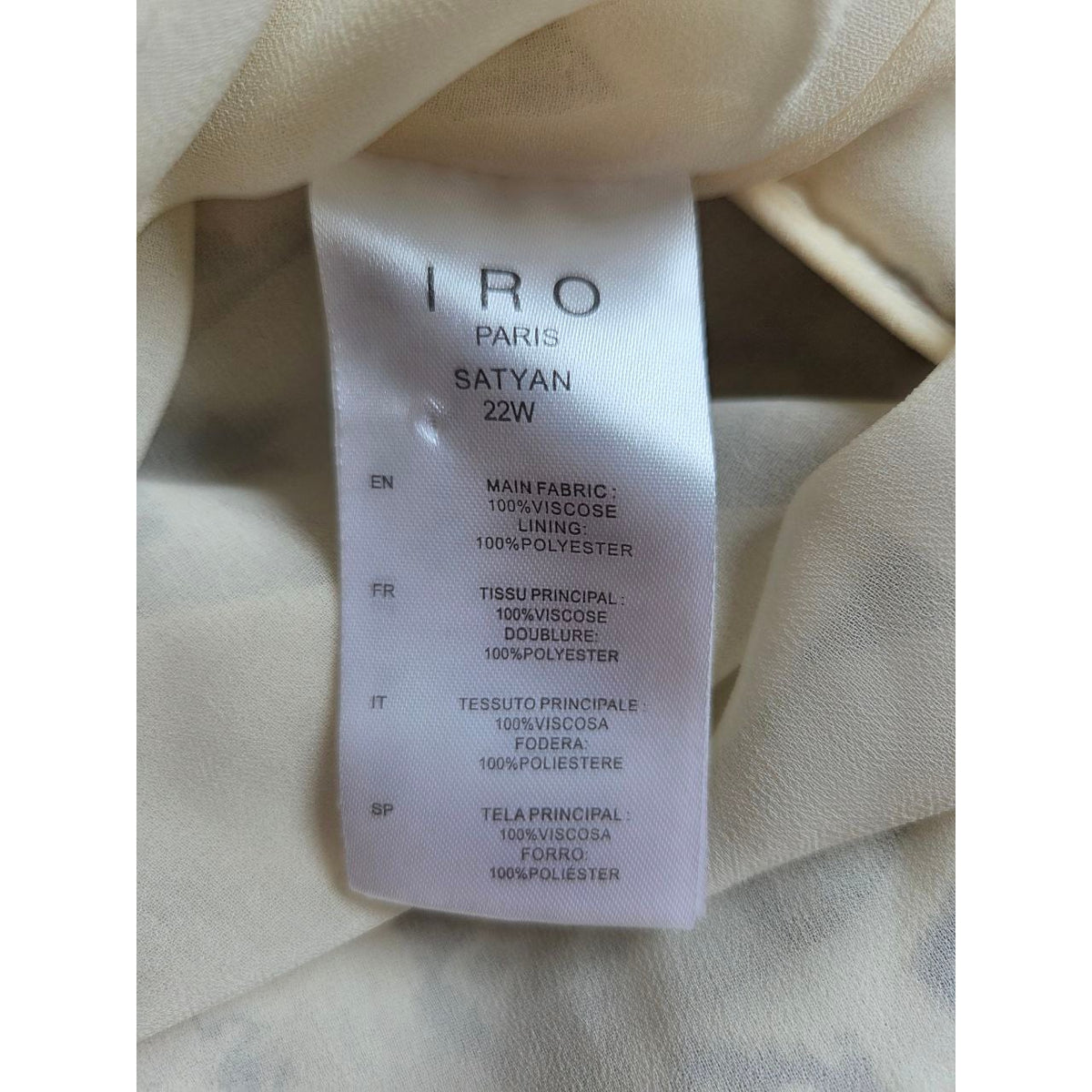 IRO Paris Satyan Dress 0 XXS FR 32 Ivory Shoulder Pads Asymmetric Abstract Floral