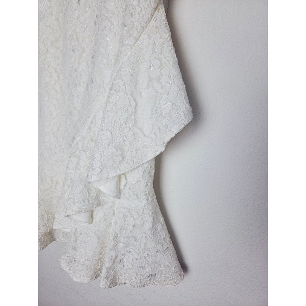 Sachin & Babi Cailyn Dress 4 Ivory White Lace Bridal Dress Courthouse Wedding Rehearsal Dinner