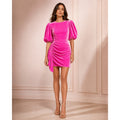 RHODE Pia Jaipur Pink Velvet Ruched Mini Dress Size 8