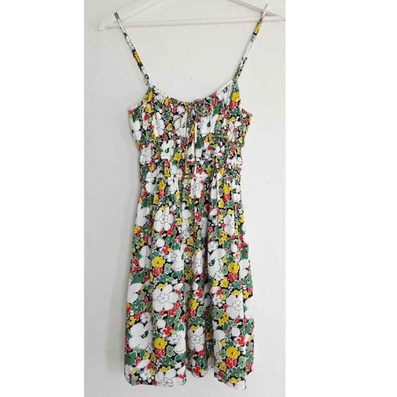 Faithfull The Brand Lea Mini Dress XS 2 Vita Bella Floral Smocked Strappy NWT